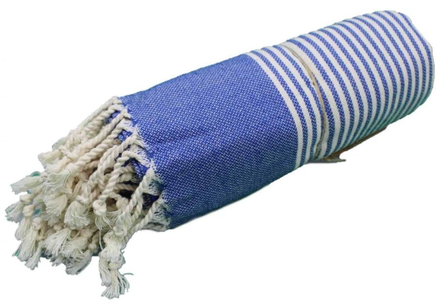 Coton D’Or PS -167 pamut törölköző 95×185 – Plain with Bengal Stripe, kék