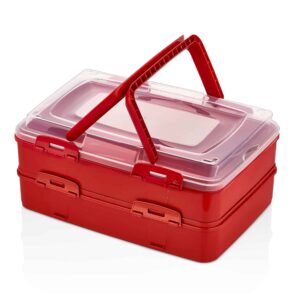 Herzberg Duplex süteményes doboz, piros