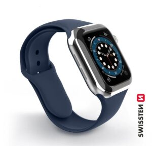 Swissten – Apple Watch szilikon szíj, 38-40 mm, navy blue