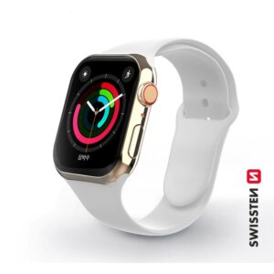 Swissten – Apple Watch szilikon szíj, 42-44 mm, fehér