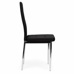 Fekete steppelt kárpitozott székek 4x ModernHome étkezőszék