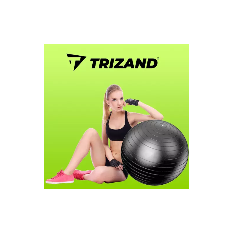 Trizand 65 cm-es Fitball tornalabda pumpával, fekete