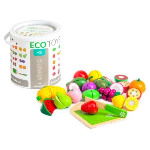 Fa Gyümölcsök Készlet ECOTOYS Márkától: Az Oktató és Kreatív Játék a Kis Séfeknek
