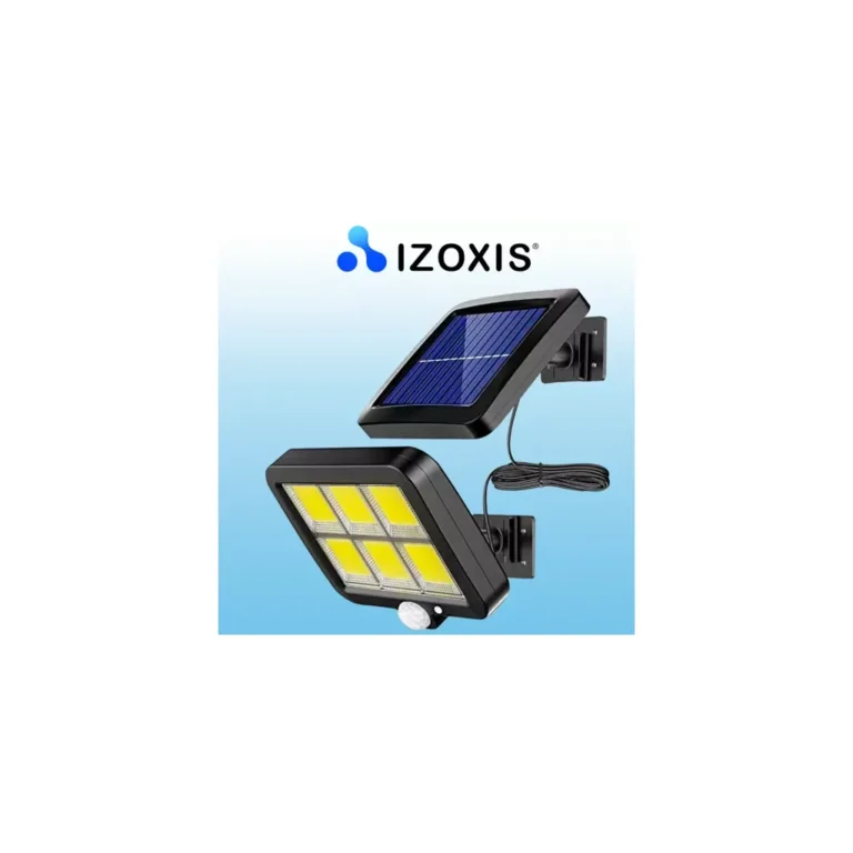 Izoxis 120 LED-es COB napelemes fali lámpa, 11 x 15 x 2 cm, fekete