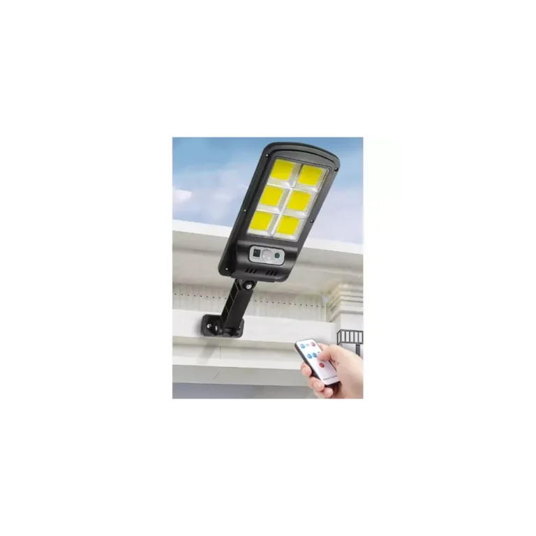 Izoxis 120 LED napelemes lámpa kültéri panellel, távirányítóval, hideg fehér, fekete,  23,5 x 11,5 x 4 cm