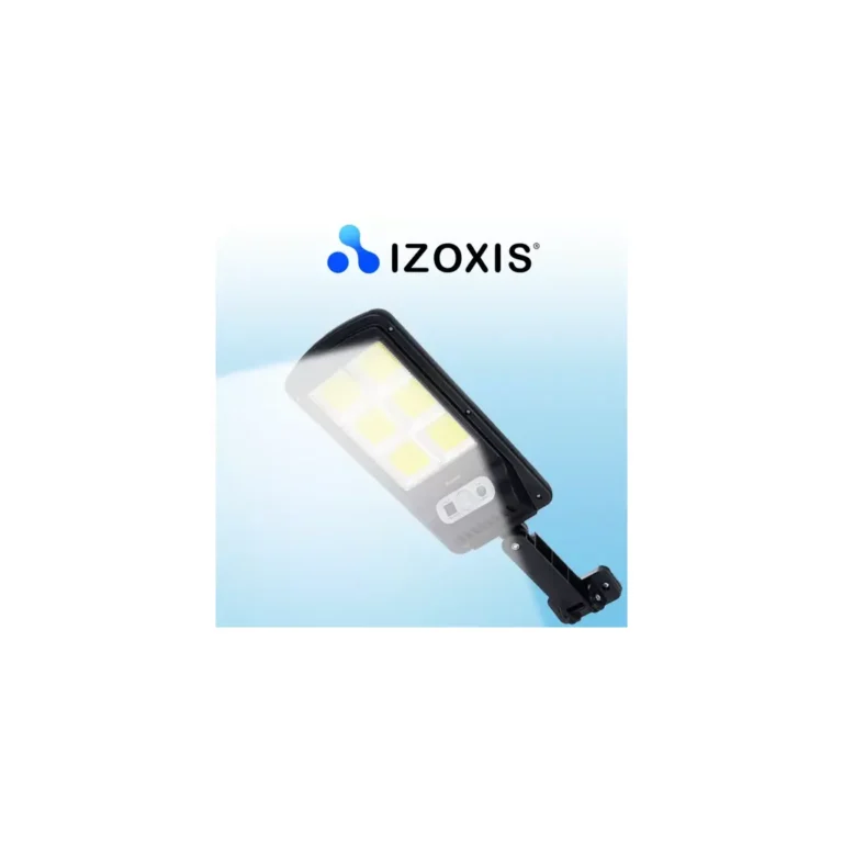 Izoxis 120 LED napelemes lámpa kültéri panellel, távirányítóval, hideg fehér, fekete,  23,5 x 11,5 x 4 cm