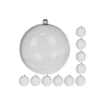 Átlátszó, Félbe Hajtható Karácsonyi Gömbök, 10 cm, 10 darabos Készlet