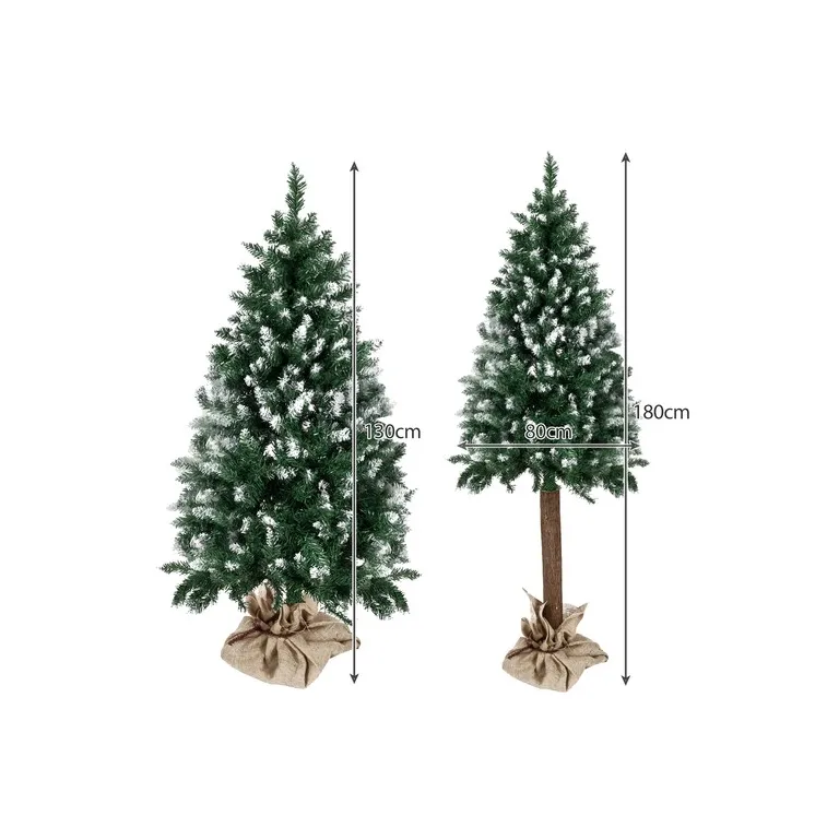 Mesterséges Fenyő Karácsonyfa Havas Ágakkal 180 cm 2 az 1-ben + Állvány