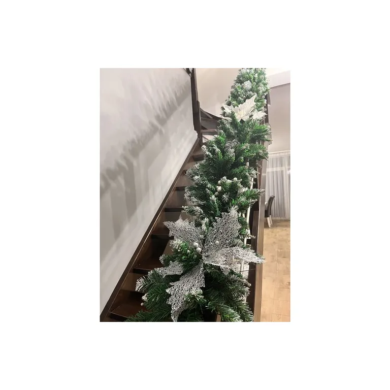 Vastag Karácsonyi Girland, 270 cm, Prémium HQ Minőség, Havas Kivitelben
