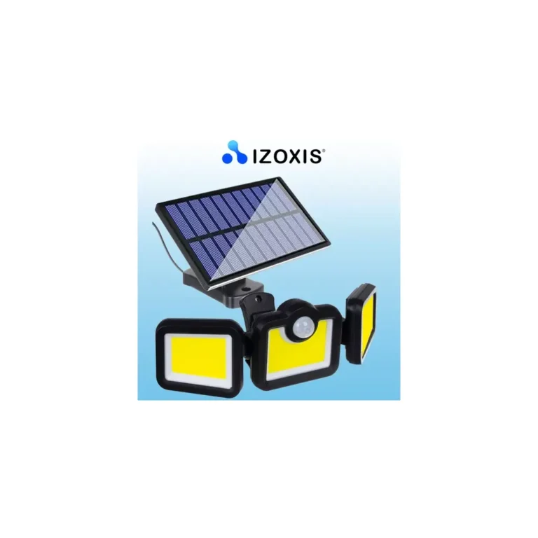 Izoxis 171 LED-es napelemes lámpa kültéri panellel, 6000 lm, 2400 mah, 28 x 9 x 10,5 cm
