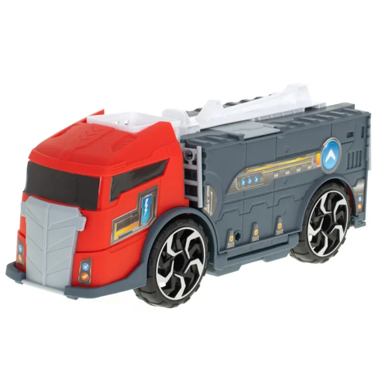 2 az 1-ben szállító teherautó TIR, összecsukható parkolóház, tűzoltóság tartozékokkal