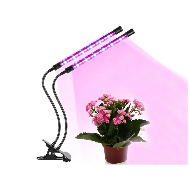 2x növény lámpa 40 LED-del, időzítővel, csíptetővel, USB tápellátás, 25 W, 65 cm, fekete