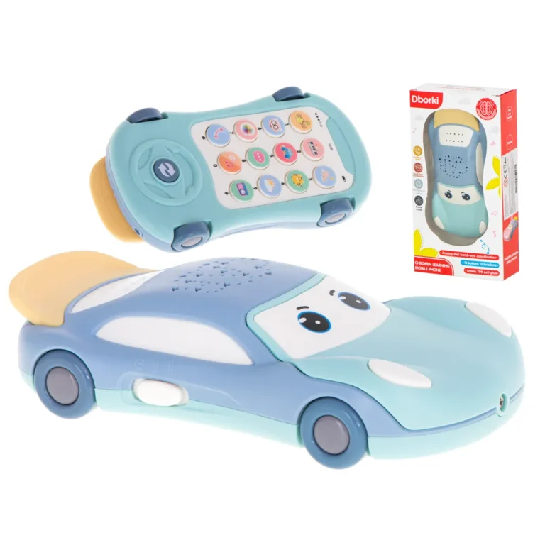 3 az 1-ben interaktív, zenélő játék - telefon, autó, csillag kivetítő, kék