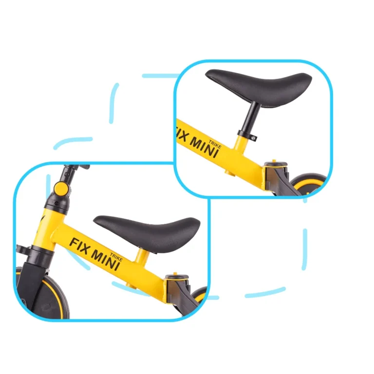3 az 1-ben Trike Fix Mini terepjáró tricikli pedálokkal, sárga