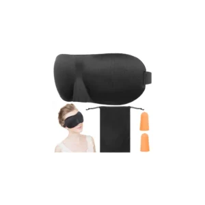 3D alvómaszk füldugóval, fekete