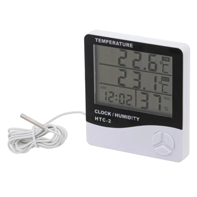 5 az 1-ben időjárás állomás, óra, ébresztőóra, naptár, hőmérő, higrométer, HTC-2