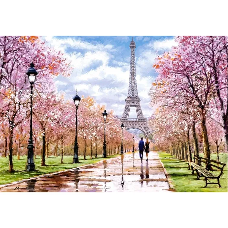 CASTORLAND 1000 Darabos Puzzle: Romantikus Séta Párizsban 68x47 cm