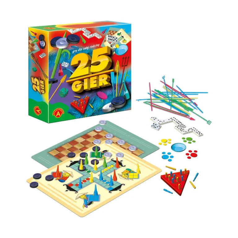 ALEXANDER 25 Játékok - Társasjáték Készlet Gyerekeknek és Felnőtteknek
