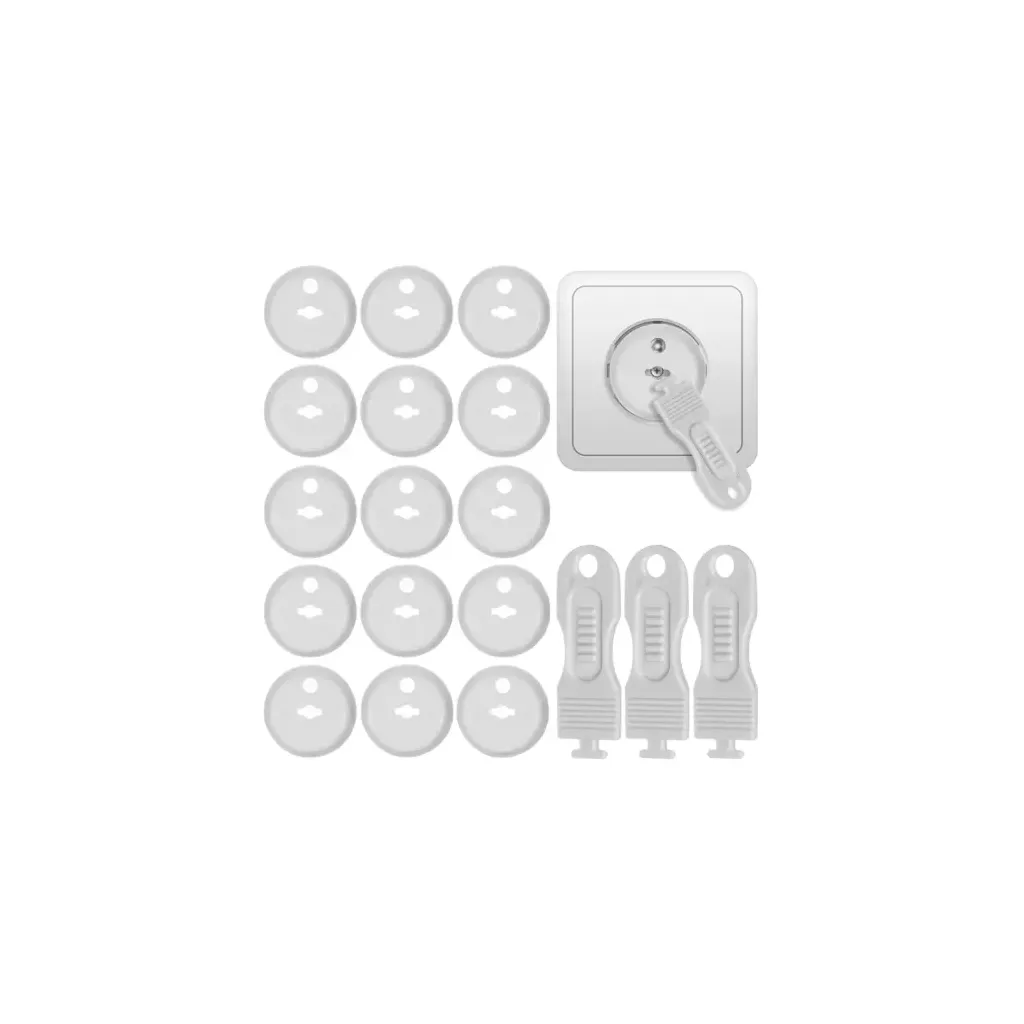 Ruhhy Konnektorvédő nyitó kulccsal, 15+3db,  3,7 x 2,3 cm, fehér