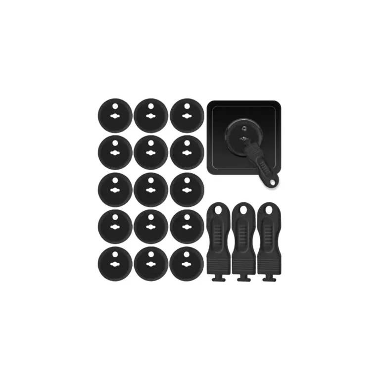 Ruhhy Konnektorvédő nyitó kulccsal, 15+3db,  3,7 x 2,3 cm, fekete