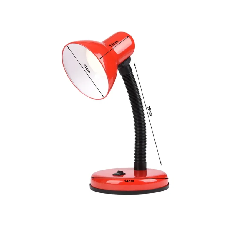 Flexibilis asztali lámpa E27, piros, 20 cm