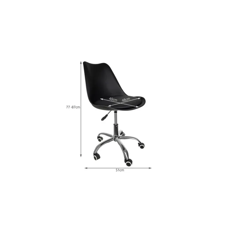 Állítható magasságú forgatható irodai szék, ülőpárna, fekete szín