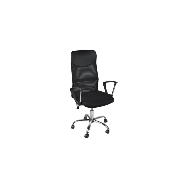 Ergonomikus irodai szék, állítható magasságú, magasított háttámlás, fekete