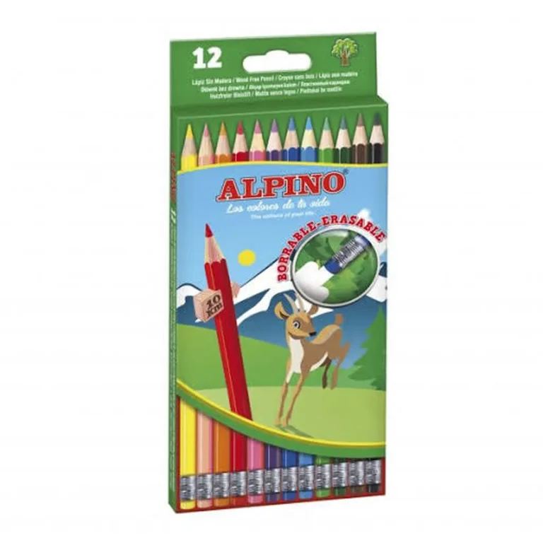 ALPINO ceruza zsírkréta, radírozható, 12 szín