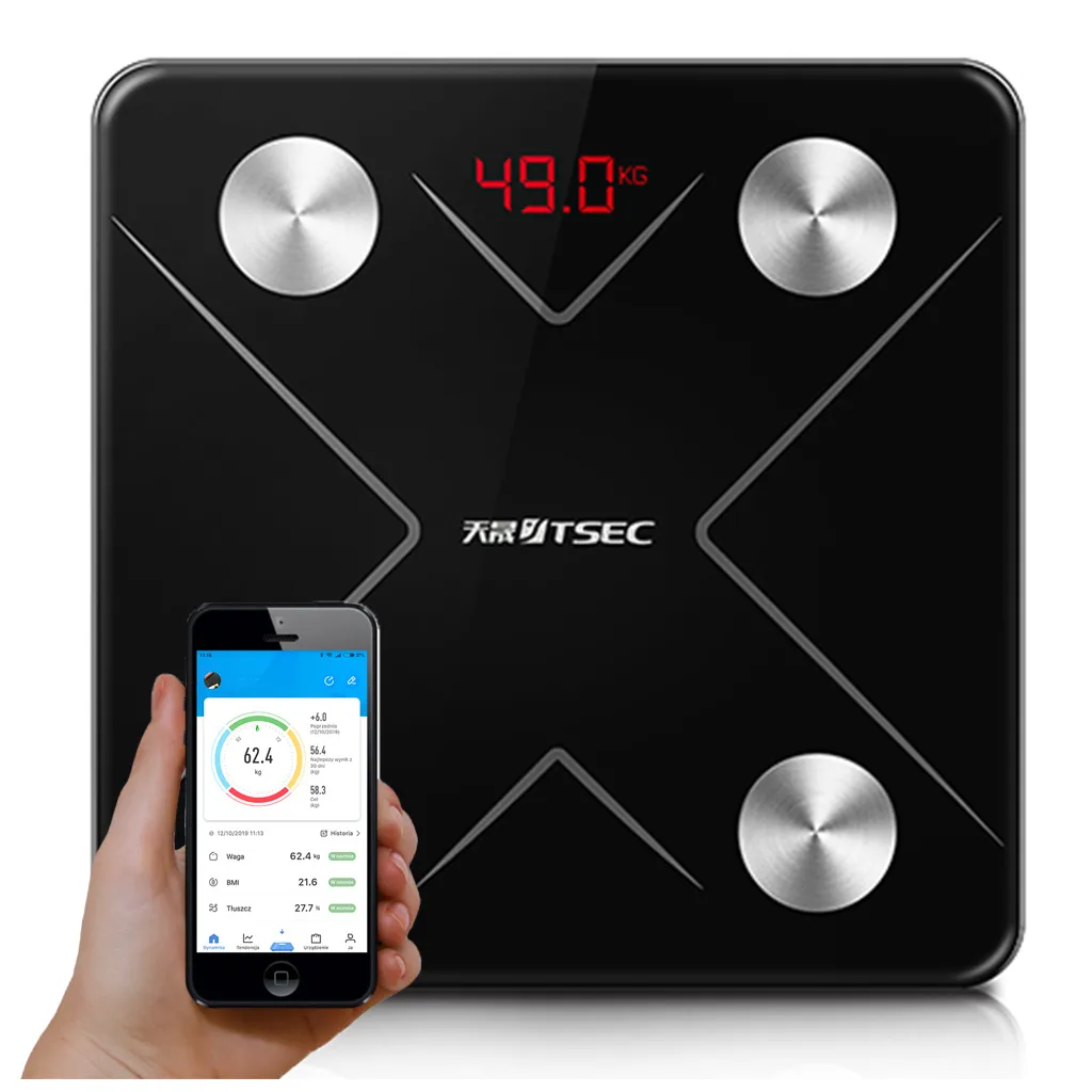Analitikus fürdőszoba mérleg bluetooth üveg lcd
