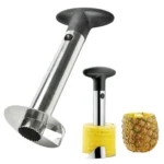 Ananász lyukasztó hámozóval, rozsdamentes acél, 24cm x 10cm, fekete-ezüst szín