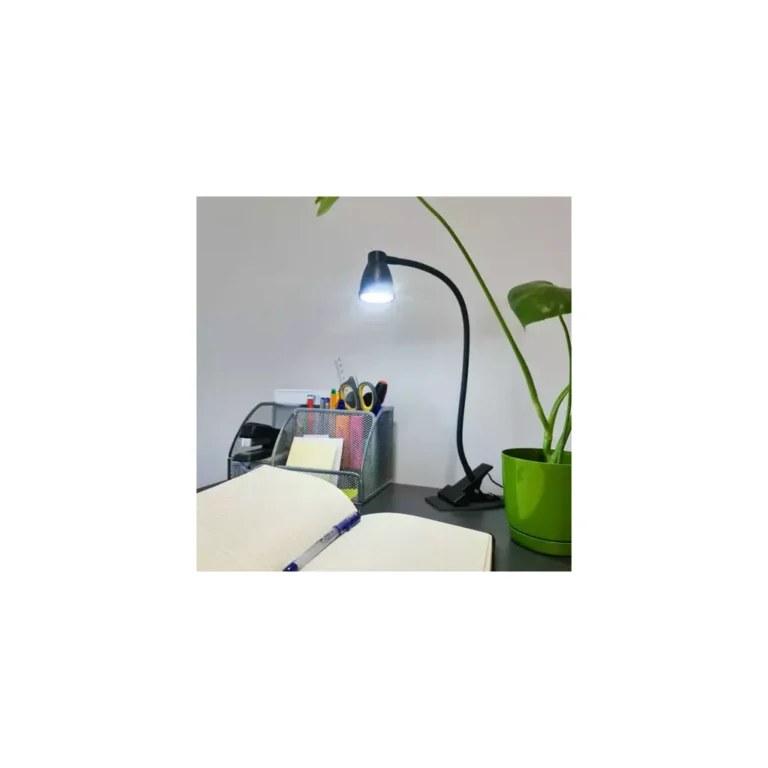 Izoxis Asztali csíptetős LED lámpa, fekete, 45/5 / 8,5 cm