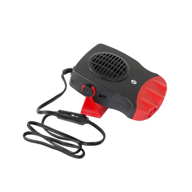 Autófűtés fűtő ventilátor,  200 W, 12 V, 13.5x17x9 cm, fekete-piros