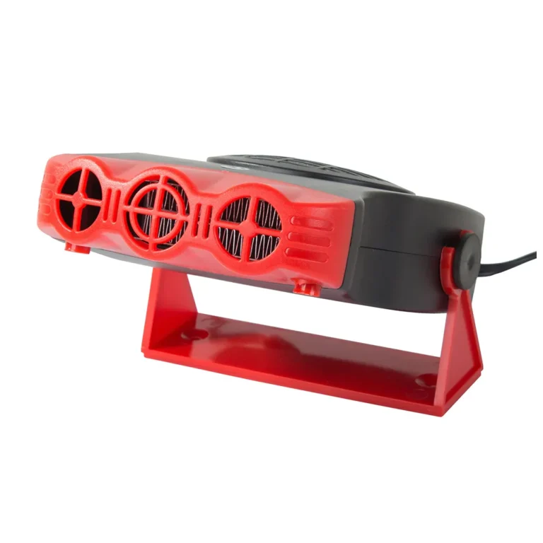 Autófűtés fűtő ventilátor,  200 W, 12 V, 13.5x17x9 cm, fekete-piros