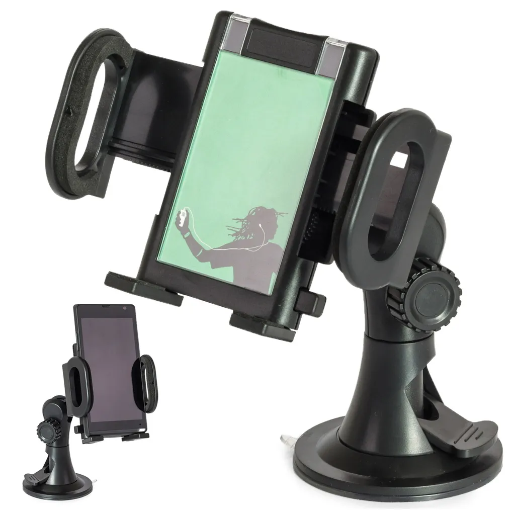 Autós telefontartó állítható karral, univerzális, fekete