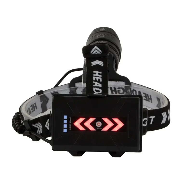 Fejlámpa CREE XHP360 ZOOM LED-del, powerbank funkcióval, hátsó világítással, 5 fényüzemmód, fekete