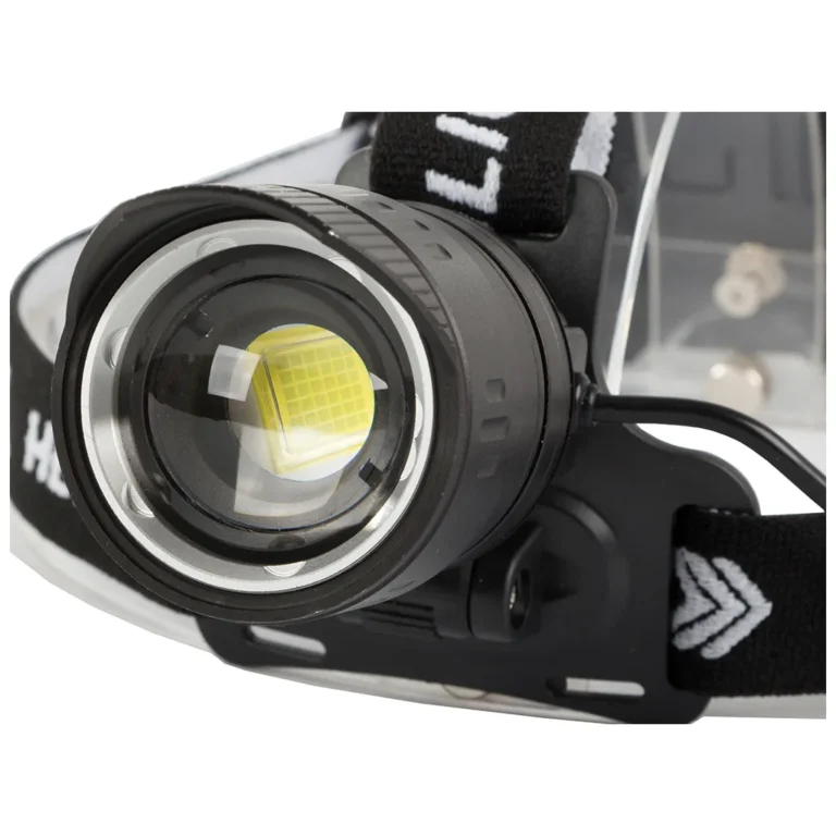 Fejlámpa CREE XHP360 ZOOM LED-del, powerbank funkcióval, hátsó világítással, fekete