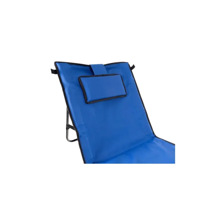 Napozó matrac/nyugágy állítható háttámlával, párnával 150 / 50 cm, kék