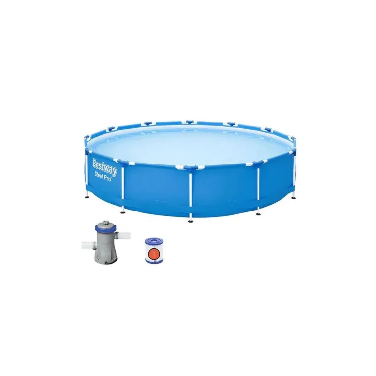 BESTWAY 56681 Steel Pro Set fémvázas medence vízforgatóval, kék, 366 x 76cm