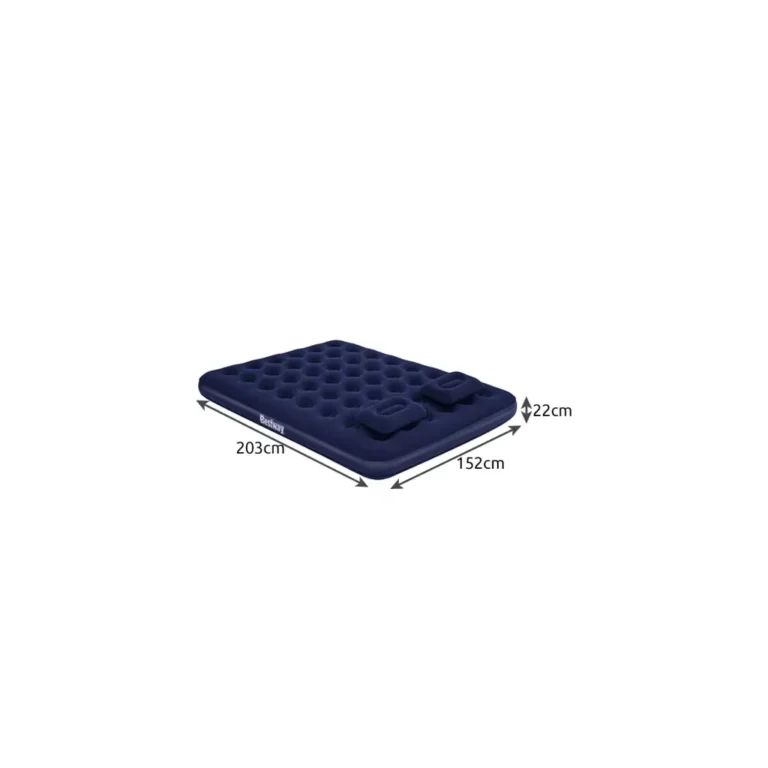 Bestway 67374  Felfújható matrac párnával és légpumpával, kék, 203x152x22 cm