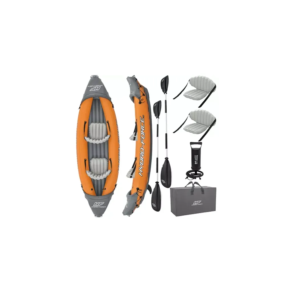 Bestway Hydro-Force Lite-Rapid X2 felfújható kajak, 321 x 88 cm, szürke-narancs