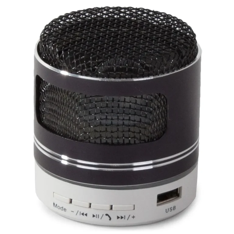 Bluetooth hangszóró, FM rádió, mp3 lejátszó, AUX, micro SD, 6,7x6 cm
