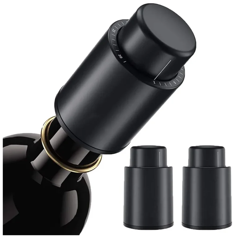 Vákuumos borosüveg- palack dugó 2 db, 4,5cm x 7,1cm, fekete