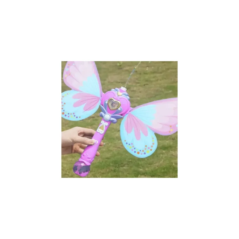 Elemes, pillangó alakú buborékfújó 2x50 ml folyadékkal, rózsaszín-kék, 43x37x5 cm