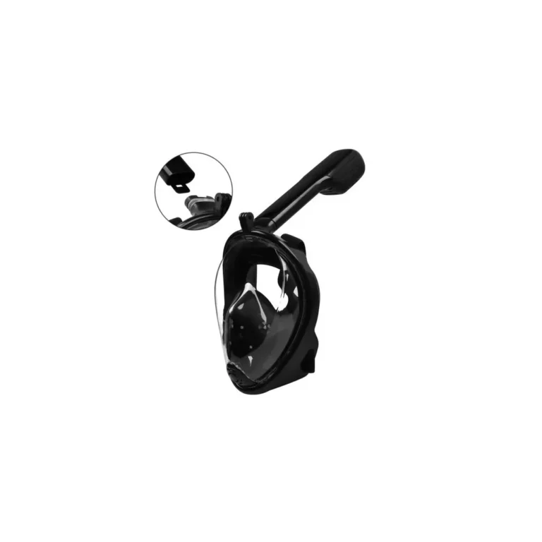 Snorkel búvármaszk kamera csatlakozási lehetőséggel, L/XL méret, fekete