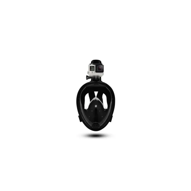 Snorkel búvármaszk kamera csatlakozási lehetőséggel, L/XL méret, fekete