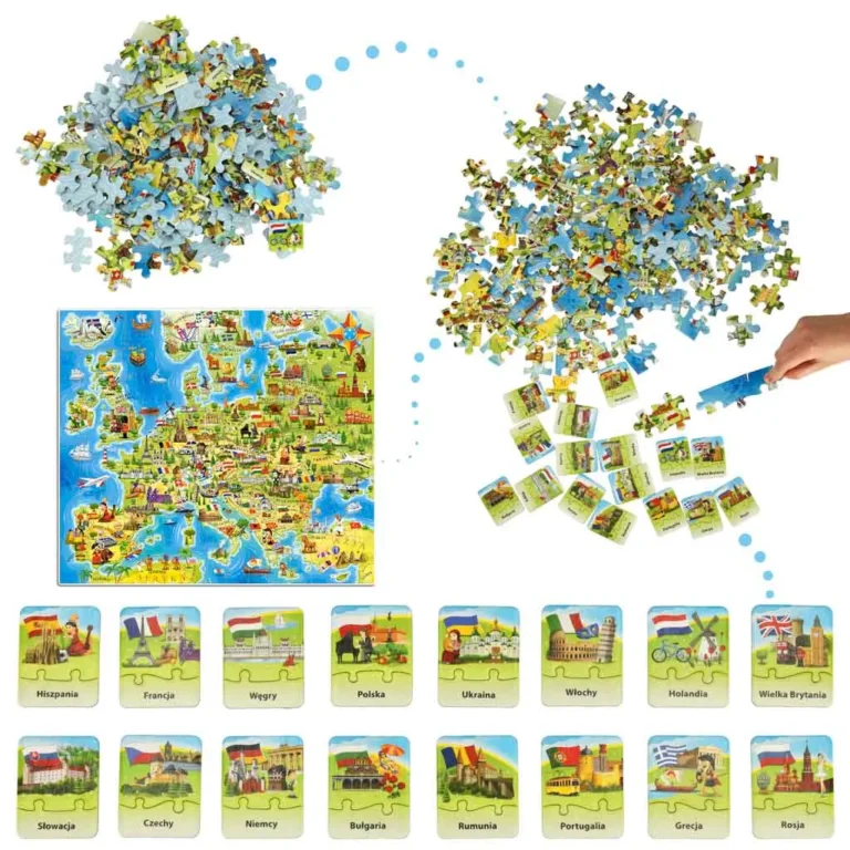CASTORLAND 180 db-os kirakó oktató kártyákkal, Európa térkép
