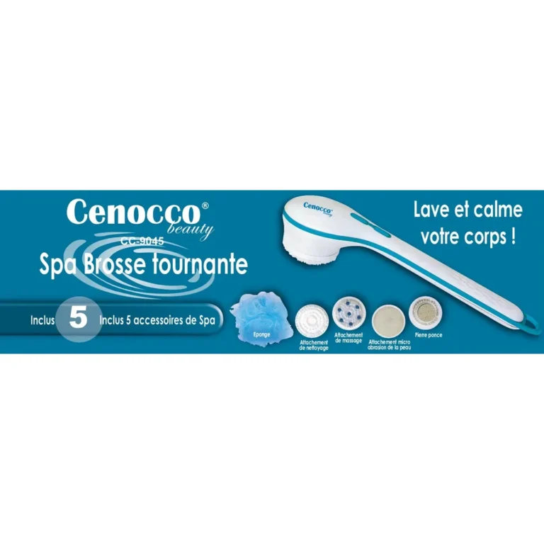 Cenocco Beauty forgófejes SPA zuhanyrózsa 4 cserélhető fejjel, kék-fehér