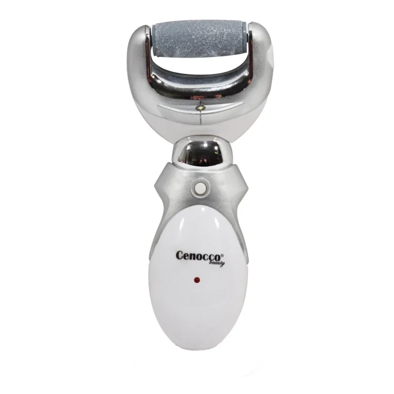 Cenocco Beauty Elektromos lábápoló, bőrkeményedés eltávolító LED lámpával, akkumulátorral, 50,50 x 21 x 4,50 cm, ezüst szín