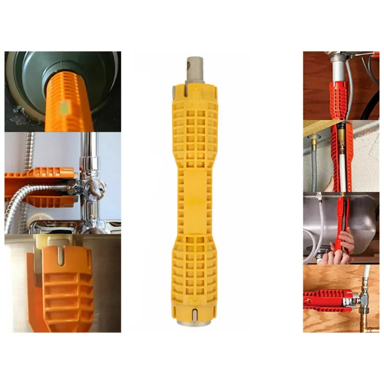 Univerzális dugókulcs csap- és mosogatószereléshez csúszásmentes fogantyúval, 26x5 cm, sárga