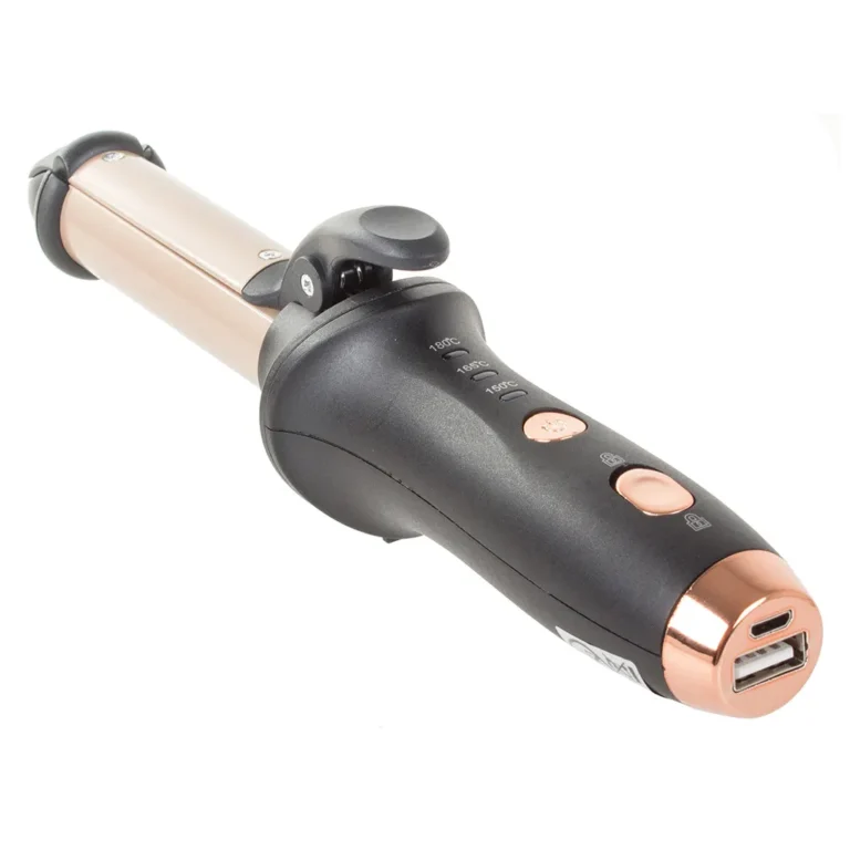 Göndörítő hajsütővas akkumulátorral, USB, 150-180°C, 38 W, fekete-arany szín